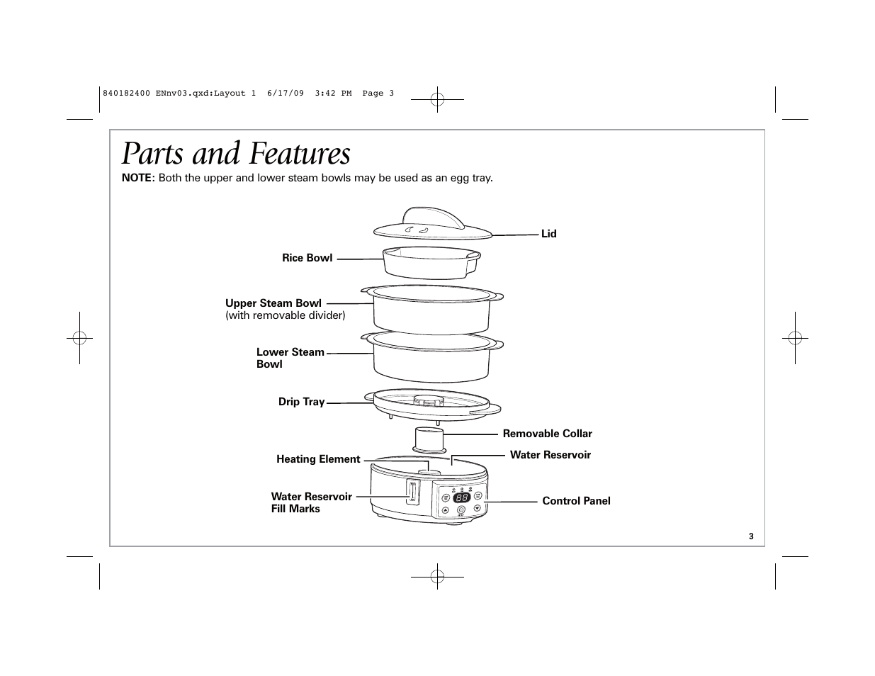 Parts and features | Hamilton Beach 37537 User Manual | Page 3 / 32
