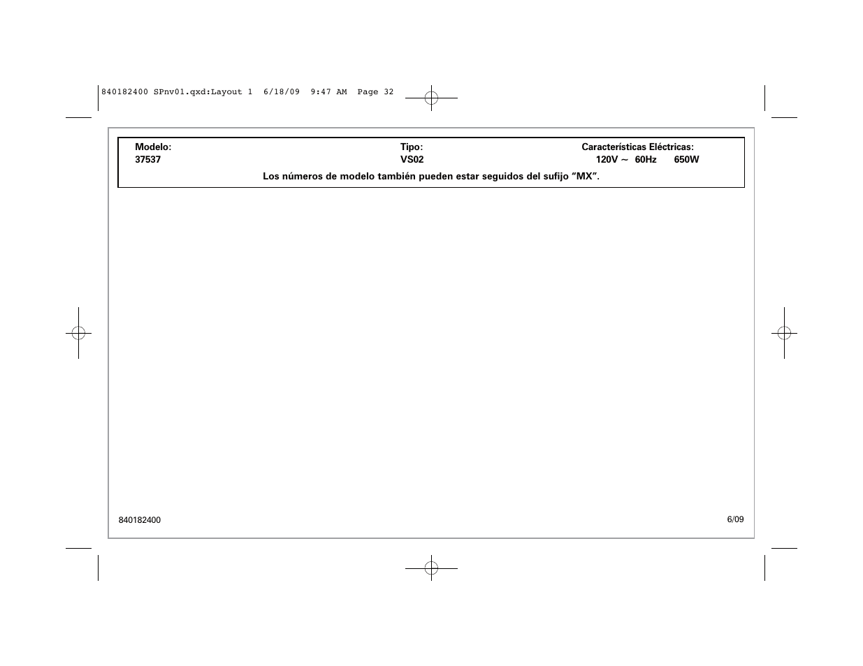 Hamilton Beach 37537 User Manual | Page 32 / 32