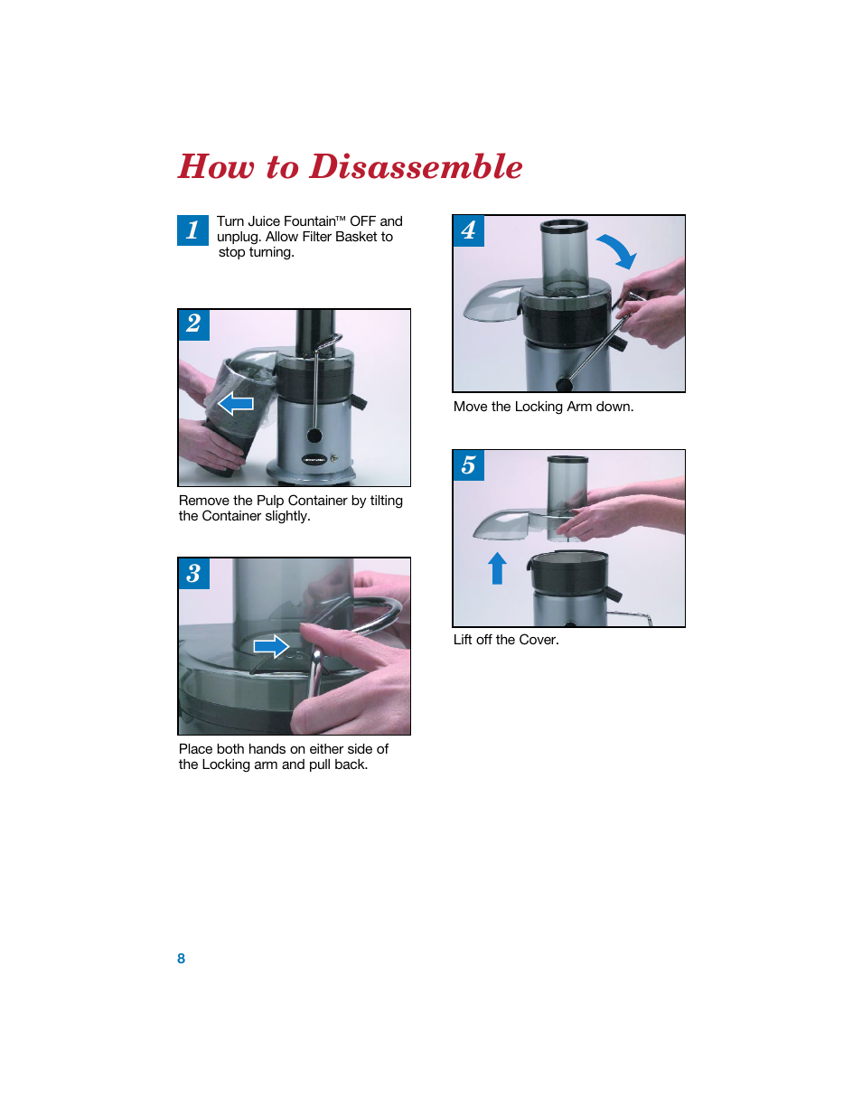 How to disassemble | Hamilton Beach 840067800 User Manual | Page 8 / 14