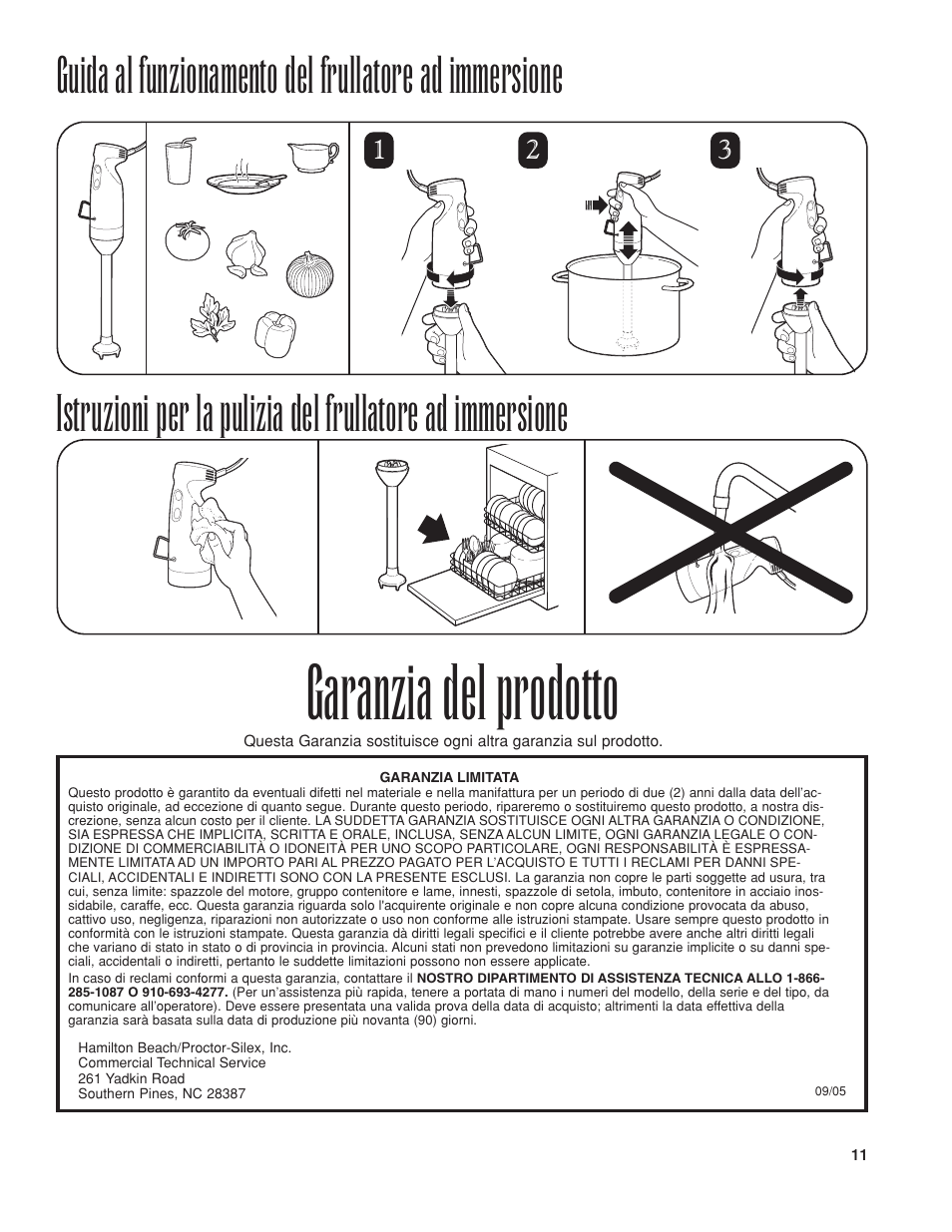 Garanzia del prodotto | Hamilton Beach 1GHMI 200 User Manual | Page 11 / 36
