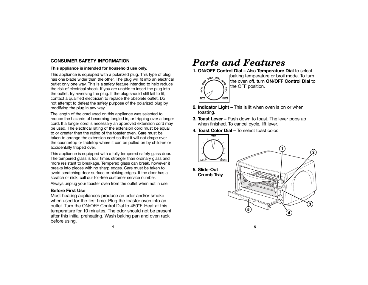 Parts and features | Hamilton Beach 840073000 User Manual | Page 3 / 7