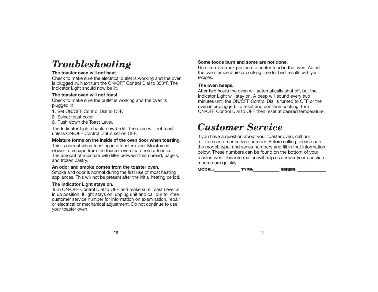 Customer service, Troubleshooting | Hamilton Beach 840073000 User Manual | Page 6 / 7