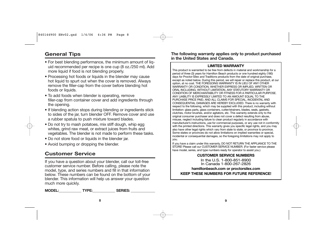 Hamilton Beach 52230C User Manual | Page 5 / 15