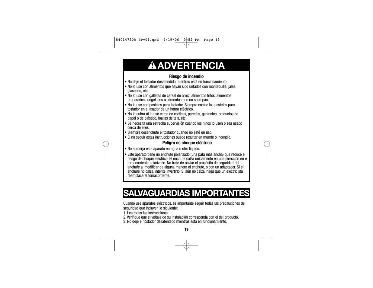 W advertencia, Salvaguardias importantes | Hamilton Beach 22655C User Manual | Page 11 / 16