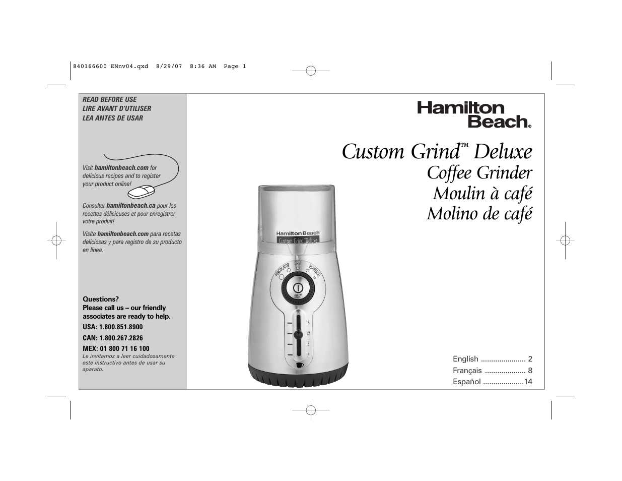 Hamilton Beach 80374 User Manual | 20 pages