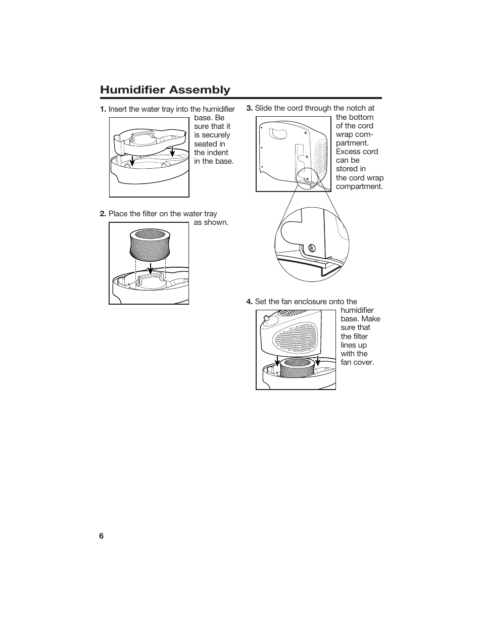 Humidifier assembly | Hamilton Beach 840074800 User Manual | Page 6 / 16