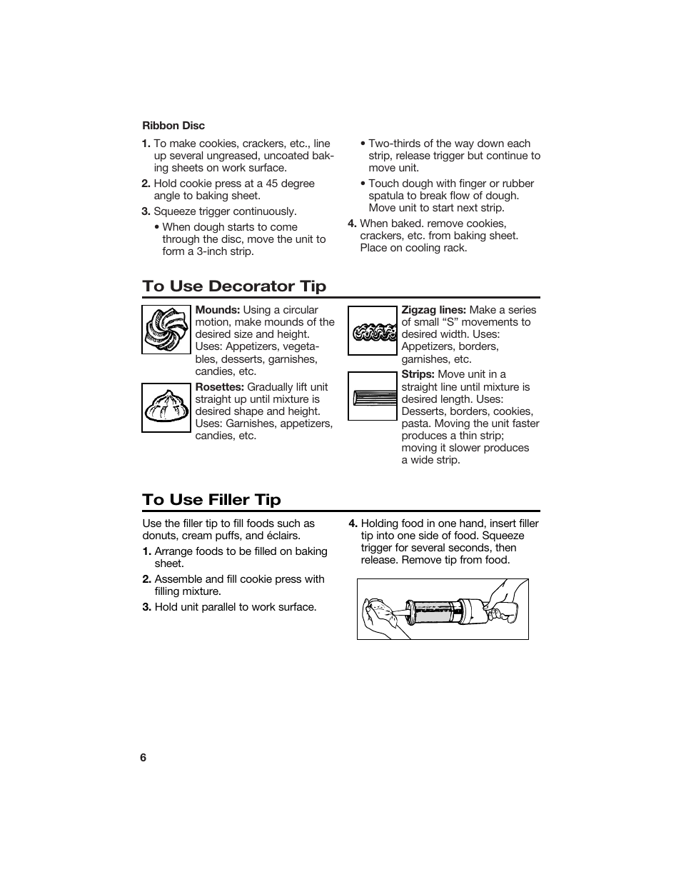 Hamilton Beach Cookie Press and Cake & Food Decorator User Manual | Page 6 / 18