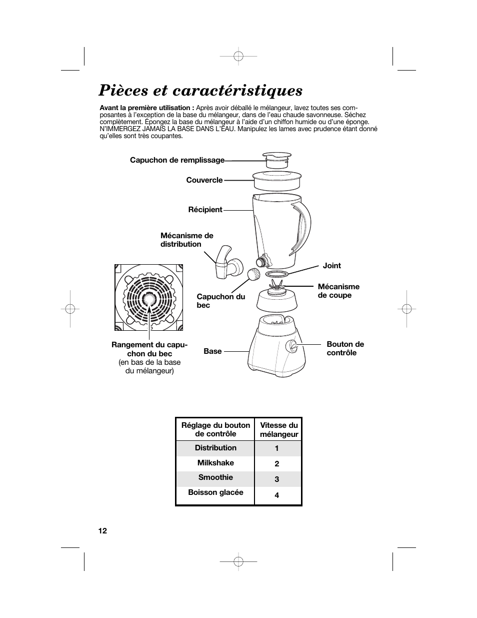 Pièces et caractéristiques | Hamilton Beach 54616C User Manual | Page 12 / 28