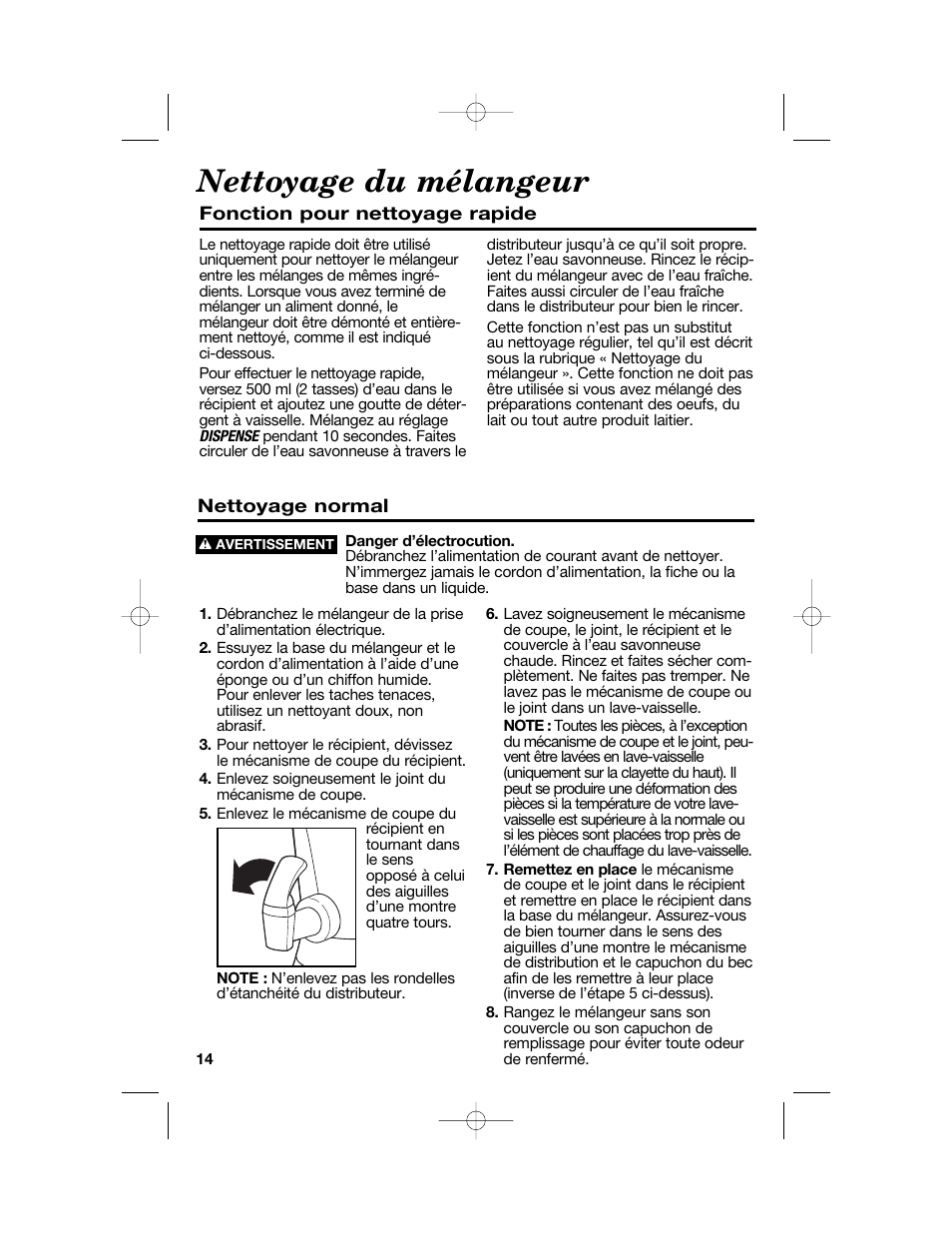 Nettoyage du mélangeur | Hamilton Beach 54616C User Manual | Page 14 / 28