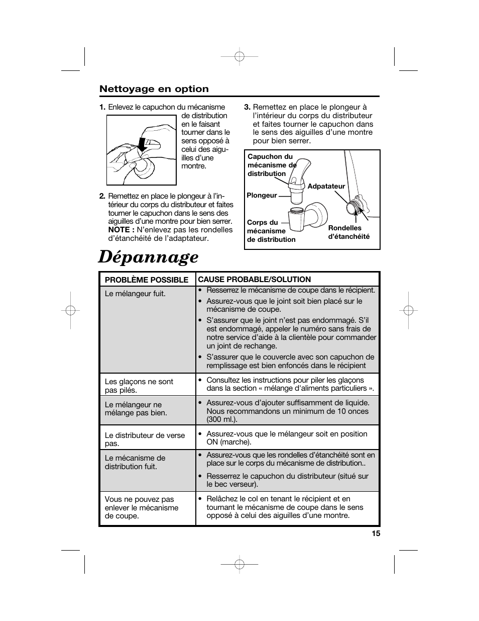 Dépannage | Hamilton Beach 54616C User Manual | Page 15 / 28