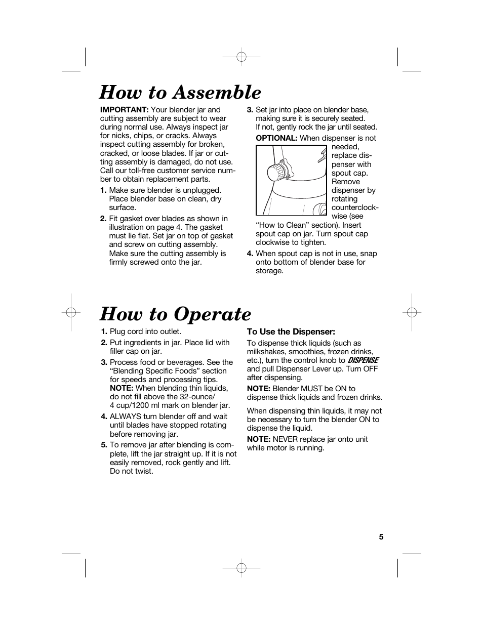 How to assemble, How to operate | Hamilton Beach 54616C User Manual | Page 5 / 28