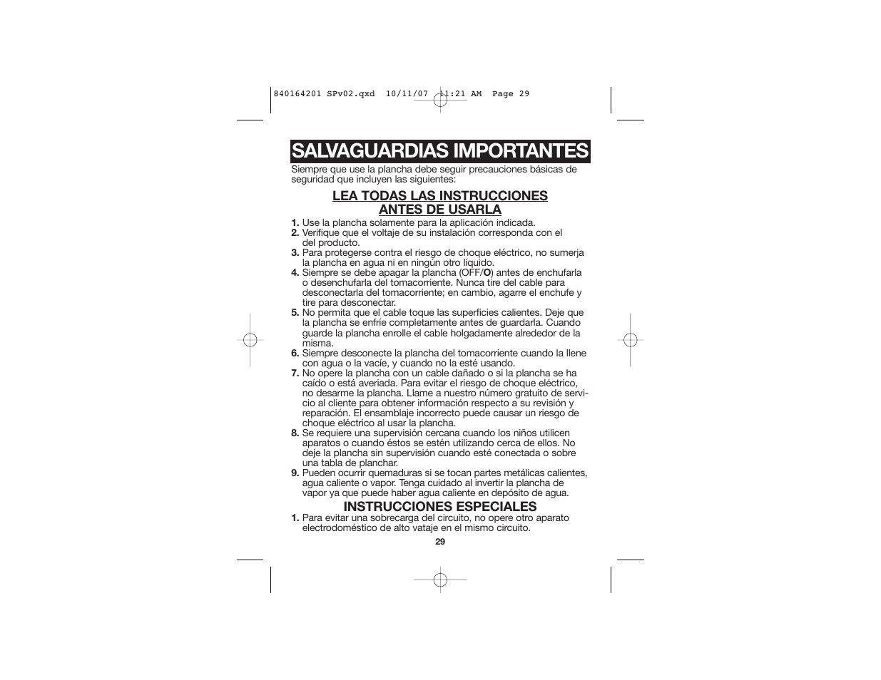 Salvaguardias importantes | Hamilton Beach 840164201 User Manual | Page 16 / 24