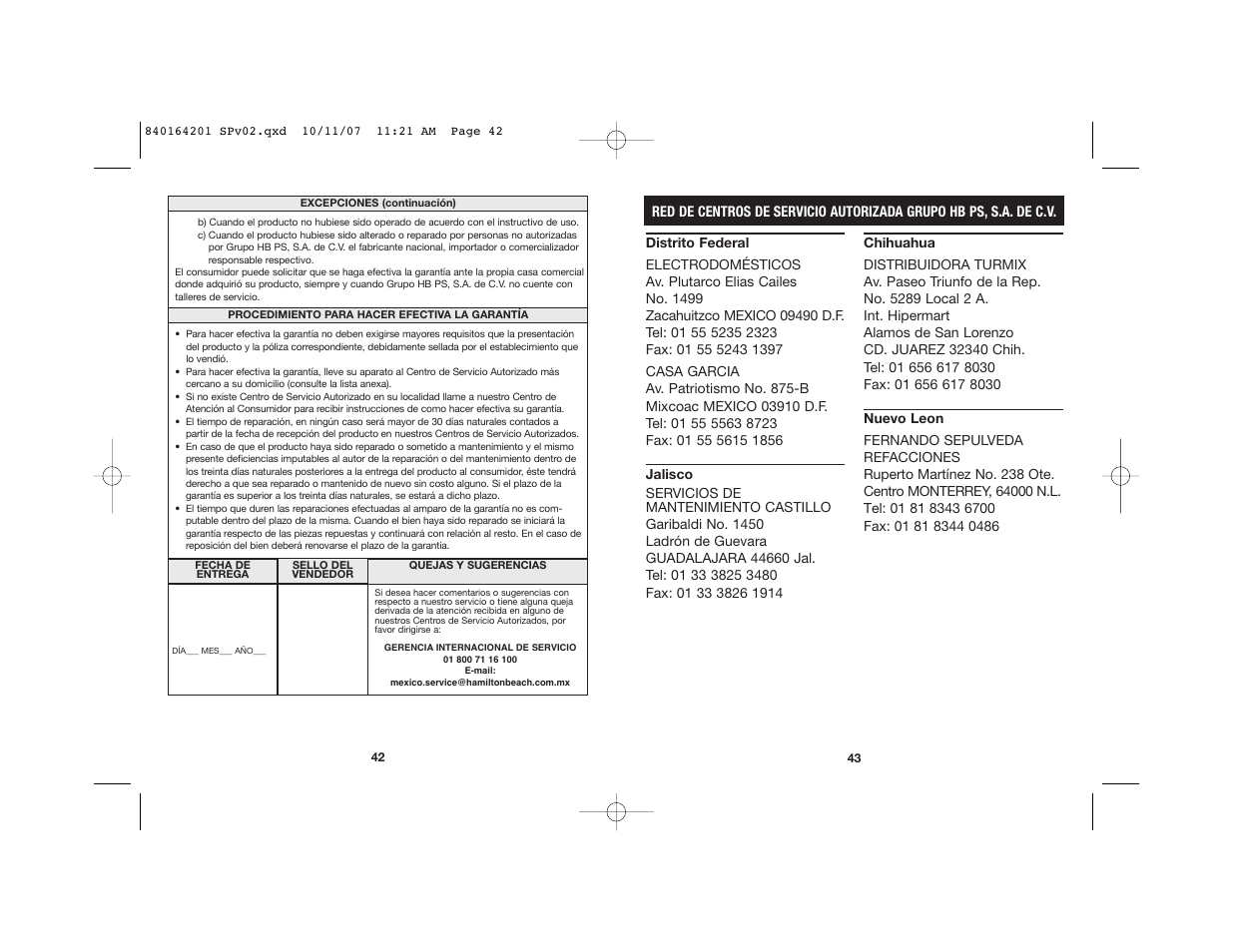 Hamilton Beach 840164201 User Manual | Page 23 / 24