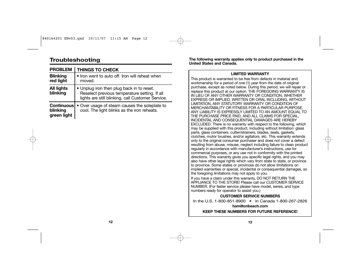 Hamilton Beach 840164201 User Manual | Page 7 / 24