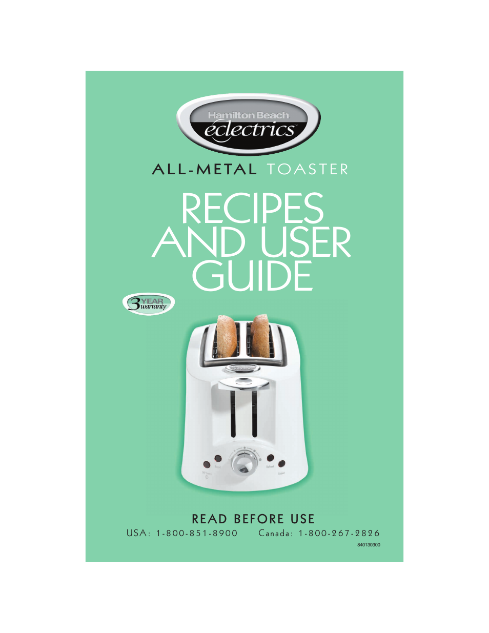 Hamilton Beach All-Metal Toaster User Manual | 16 pages