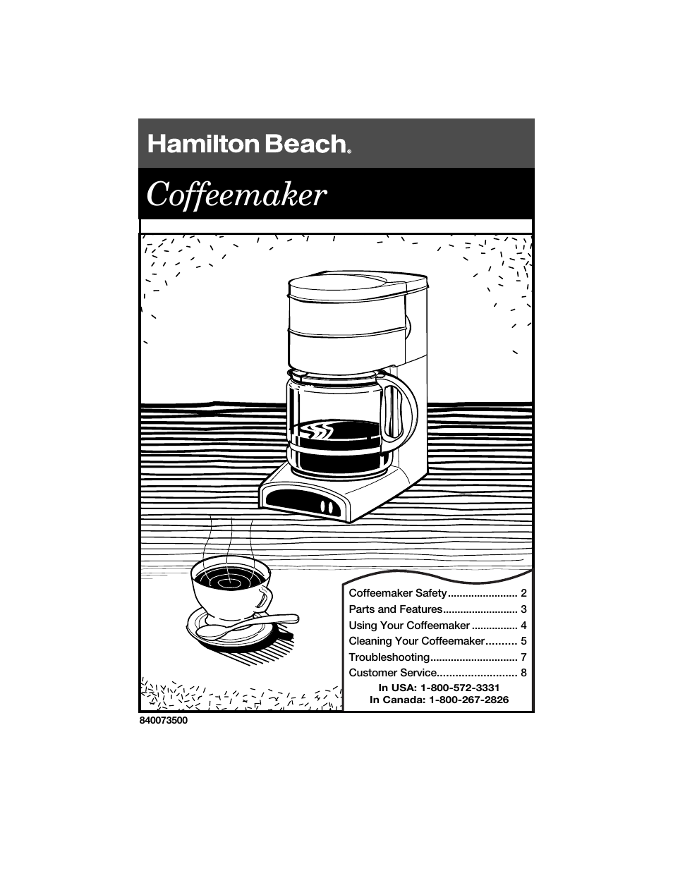 Hamilton Beach 840073500 User Manual | 8 pages