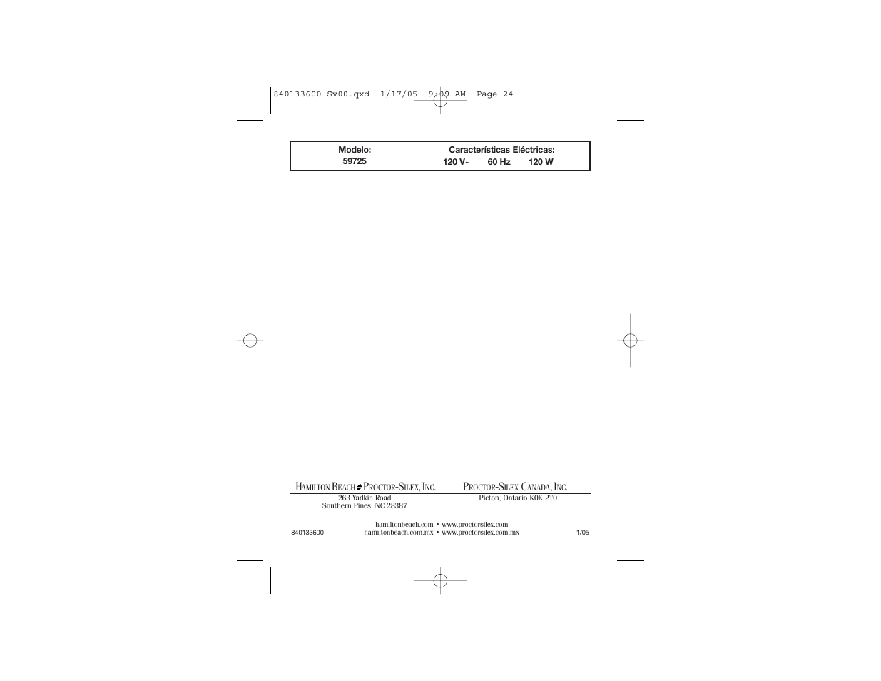 Hamilton Beach 59725 User Manual | Page 14 / 14