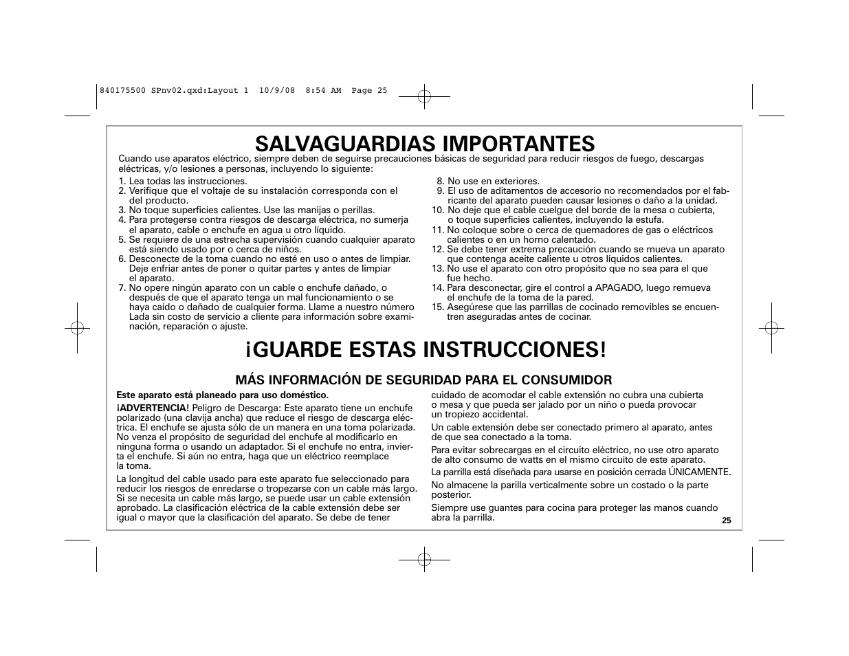 Hamilton Beach Indoor Grill User Manual | Page 25 / 40