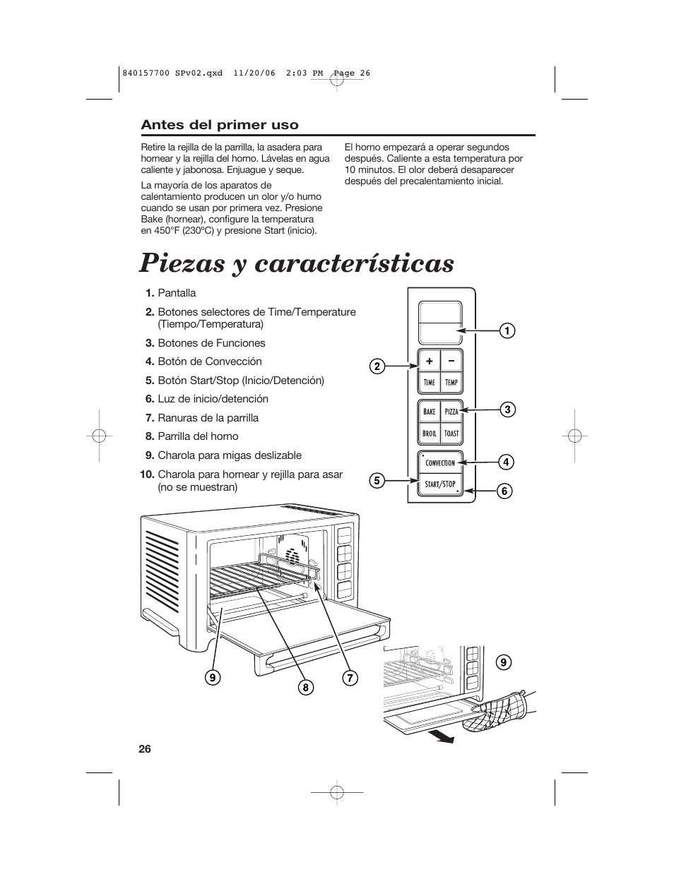 Piezas y características | Hamilton Beach 31150C User Manual | Page 26 / 36