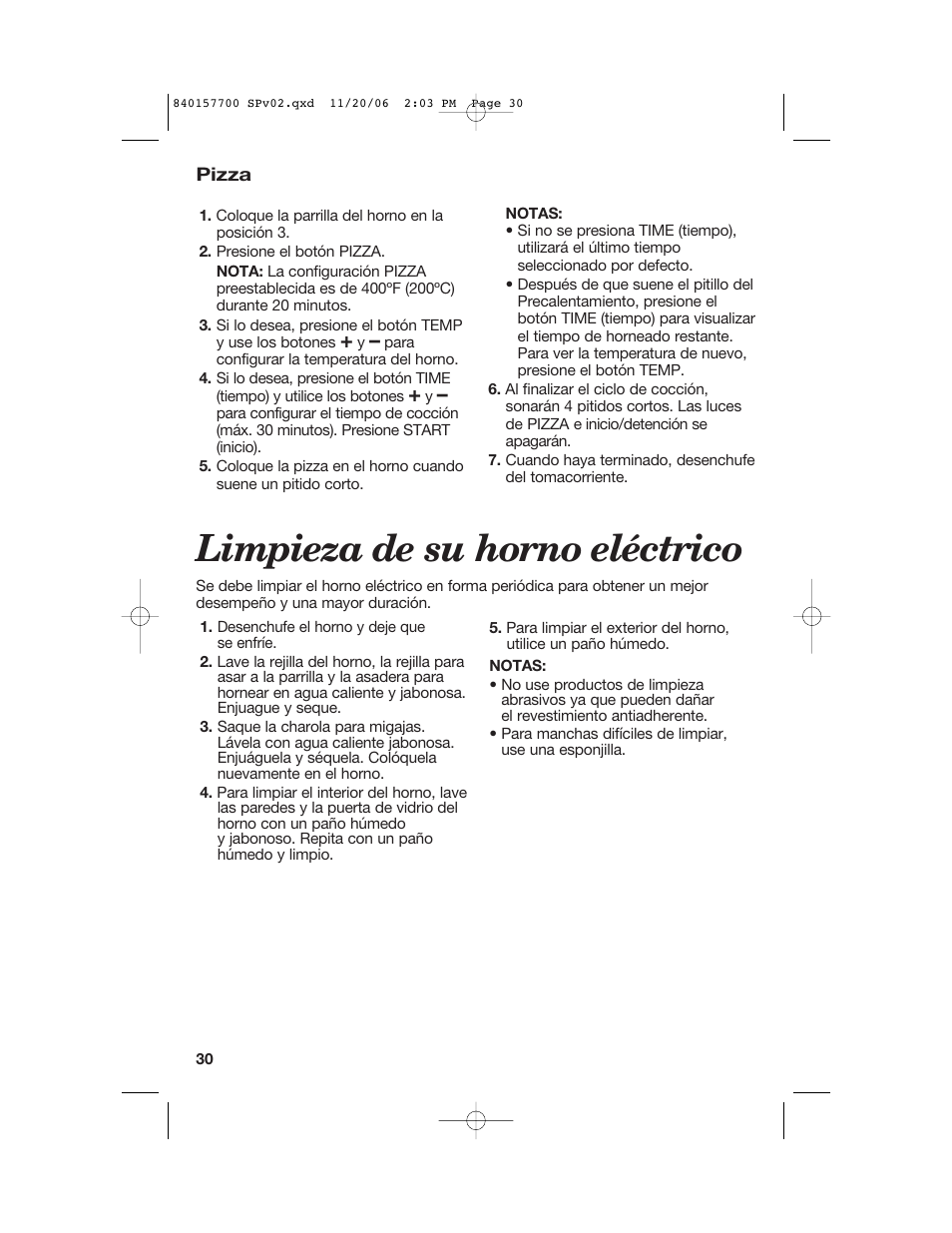 Limpieza de su horno eléctrico | Hamilton Beach 31150C User Manual | Page 30 / 36