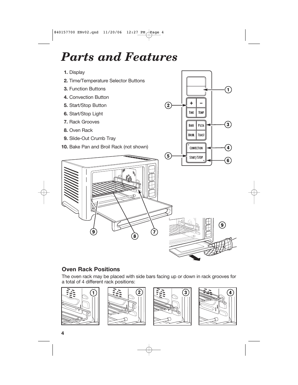 Parts and features | Hamilton Beach 31150C User Manual | Page 4 / 36