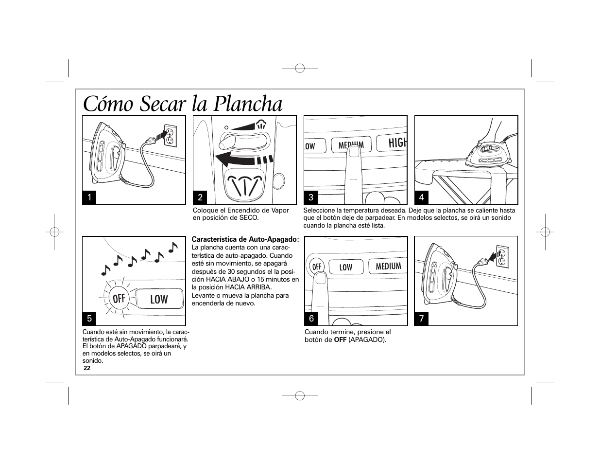 Cómo secar la plancha | Hamilton Beach Easy Touch Iron User Manual | Page 22 / 32