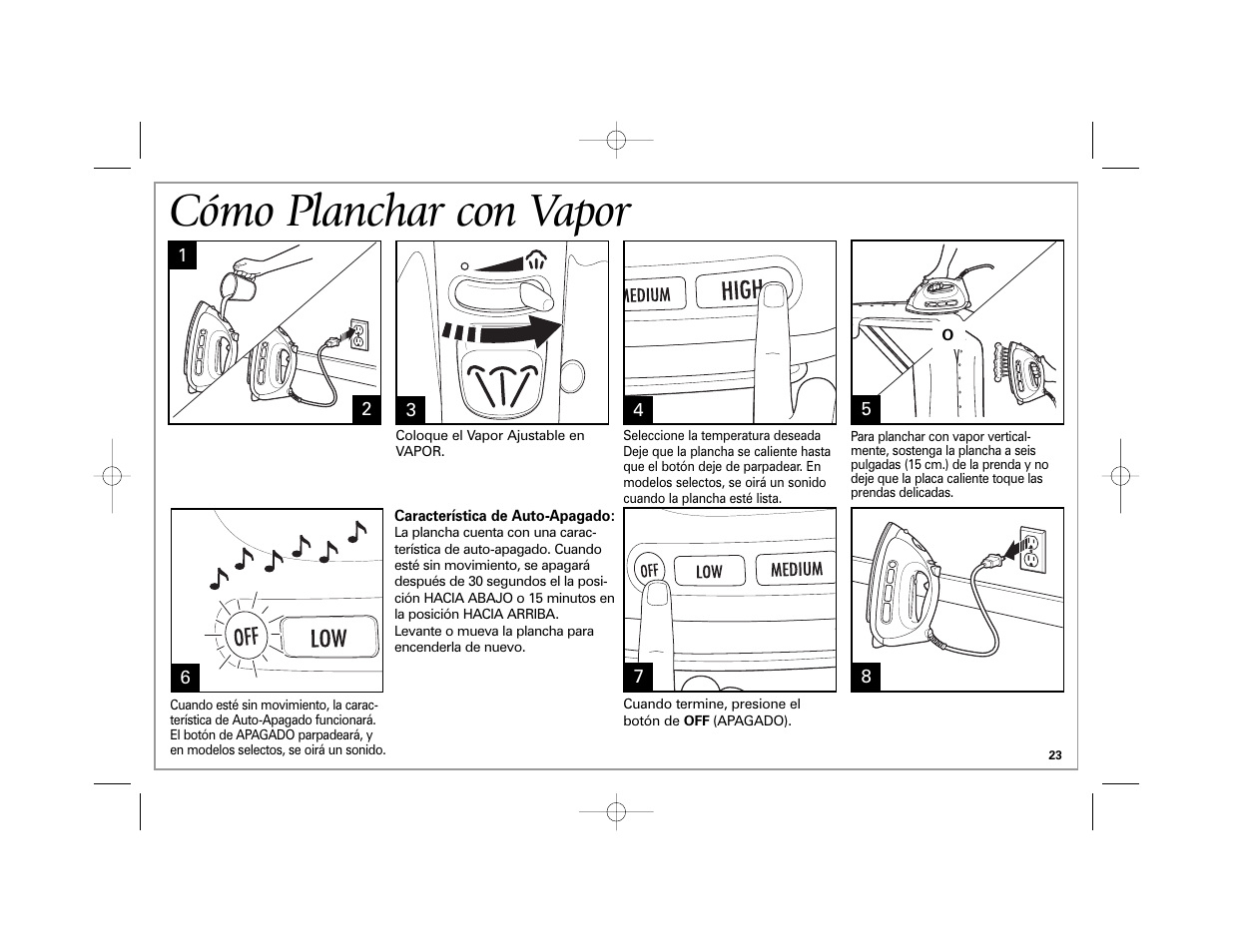 Cómo planchar con vapor | Hamilton Beach Easy Touch Iron User Manual | Page 23 / 32