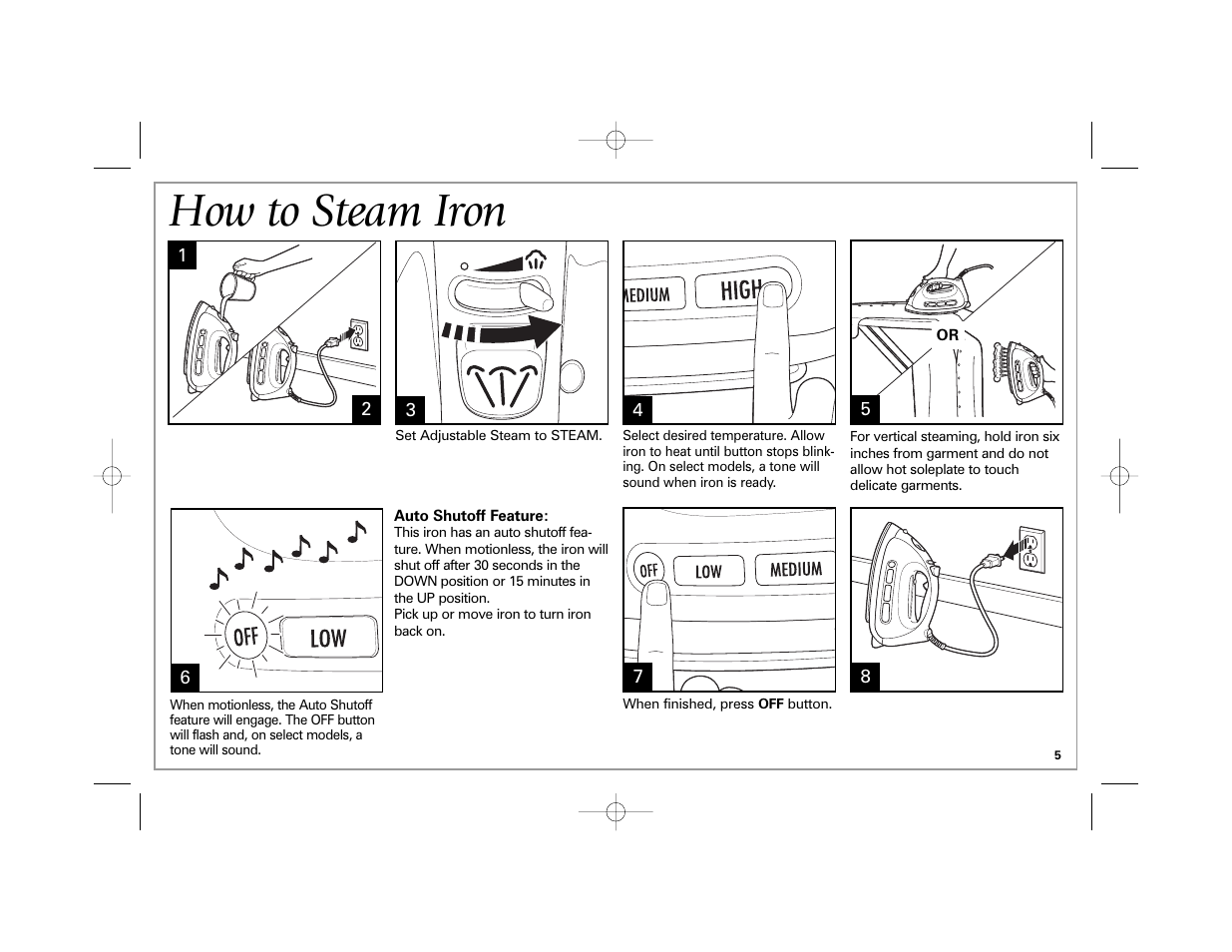 How to steam iron | Hamilton Beach Easy Touch Iron User Manual | Page 5 / 32