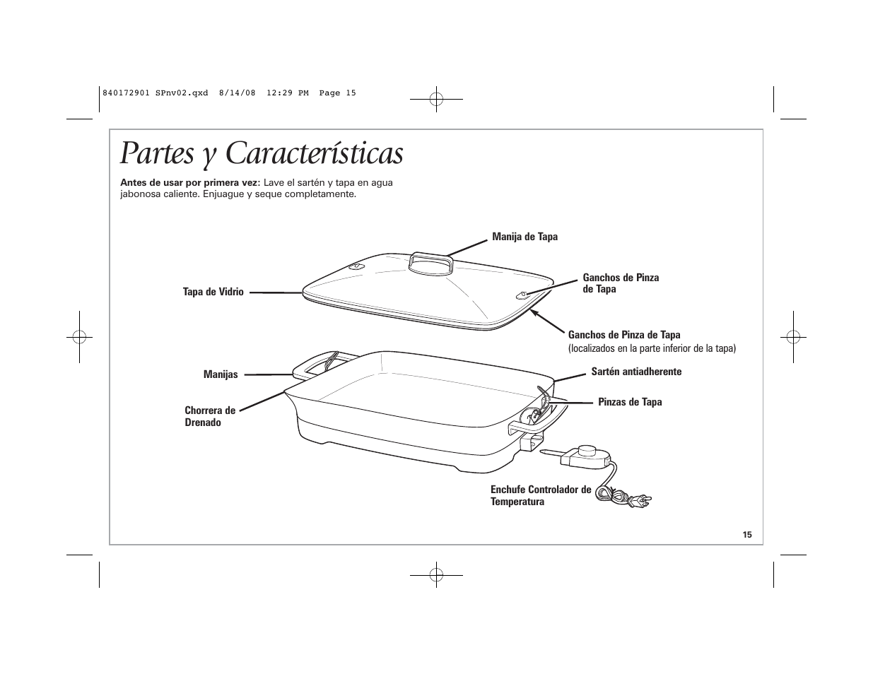 Partes y características | Hamilton Beach 38540C SK03 120 V~ 60 Hz 1500 W User Manual | Page 15 / 20