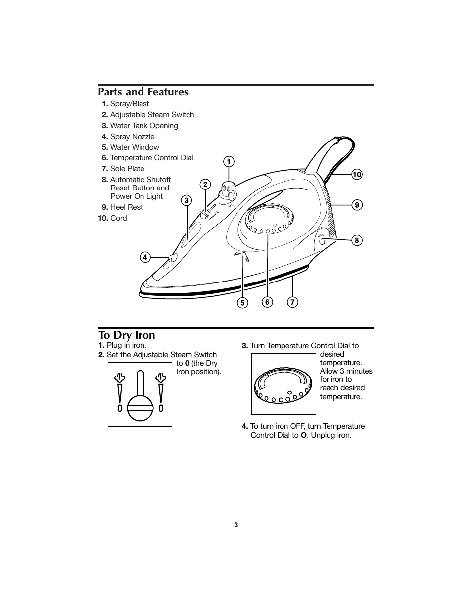 Parts and features | Hamilton Beach 840066300 User Manual | Page 3 / 6