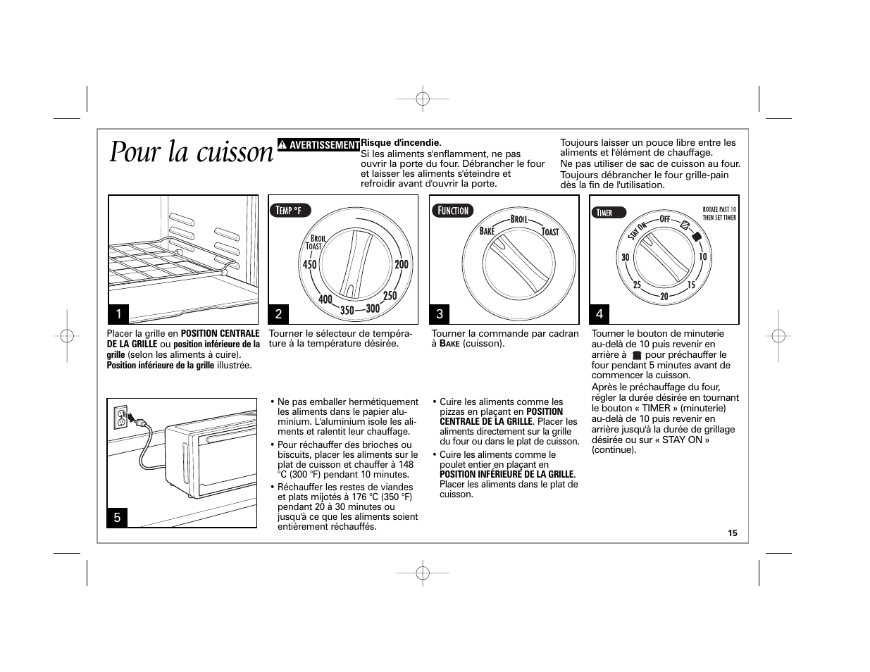 Pour la cuisson | Hamilton Beach 31507 User Manual | Page 15 / 32