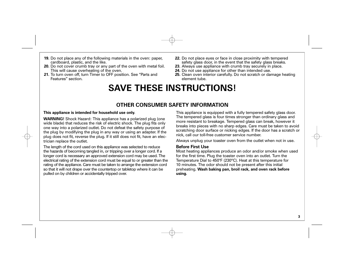 Save these instructions | Hamilton Beach 31507 User Manual | Page 3 / 32