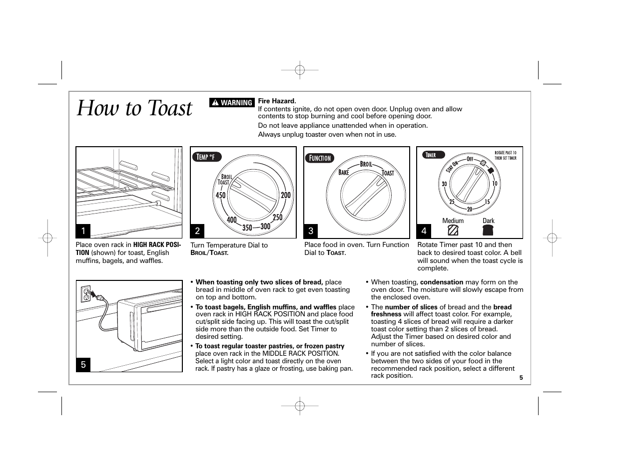 How to toast | Hamilton Beach 31507 User Manual | Page 5 / 32