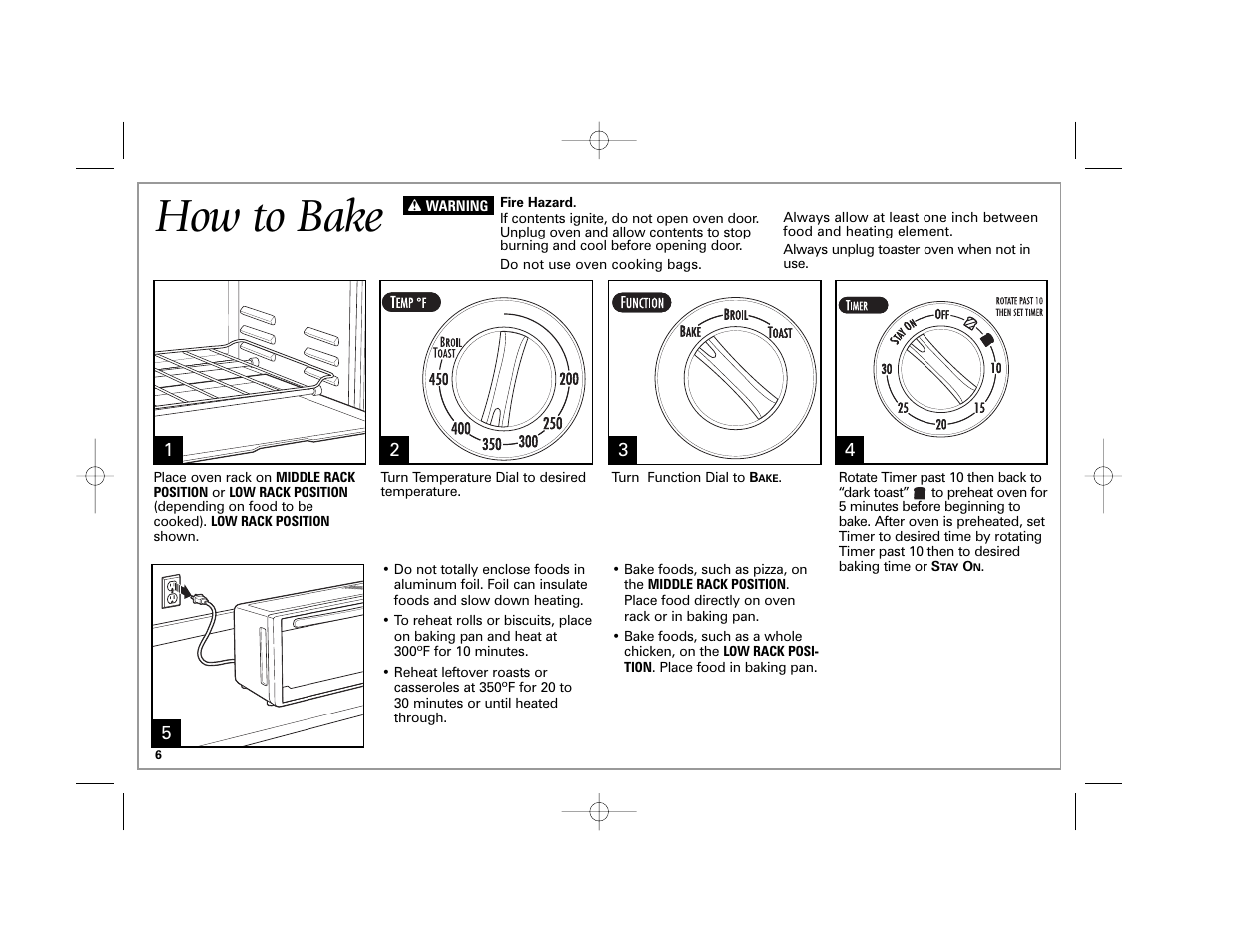 How to bake | Hamilton Beach 31507 User Manual | Page 6 / 32