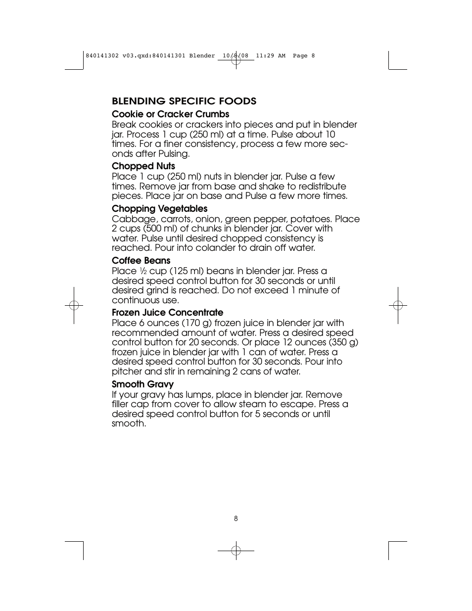 Hamilton Beach 840141302 User Manual | Page 8 / 16