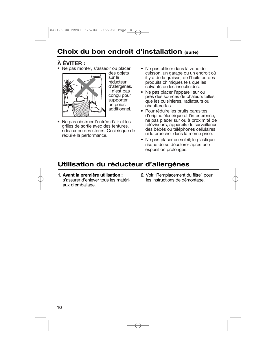 Hamilton Beach TrueAir 840123100 User Manual | Page 10 / 20