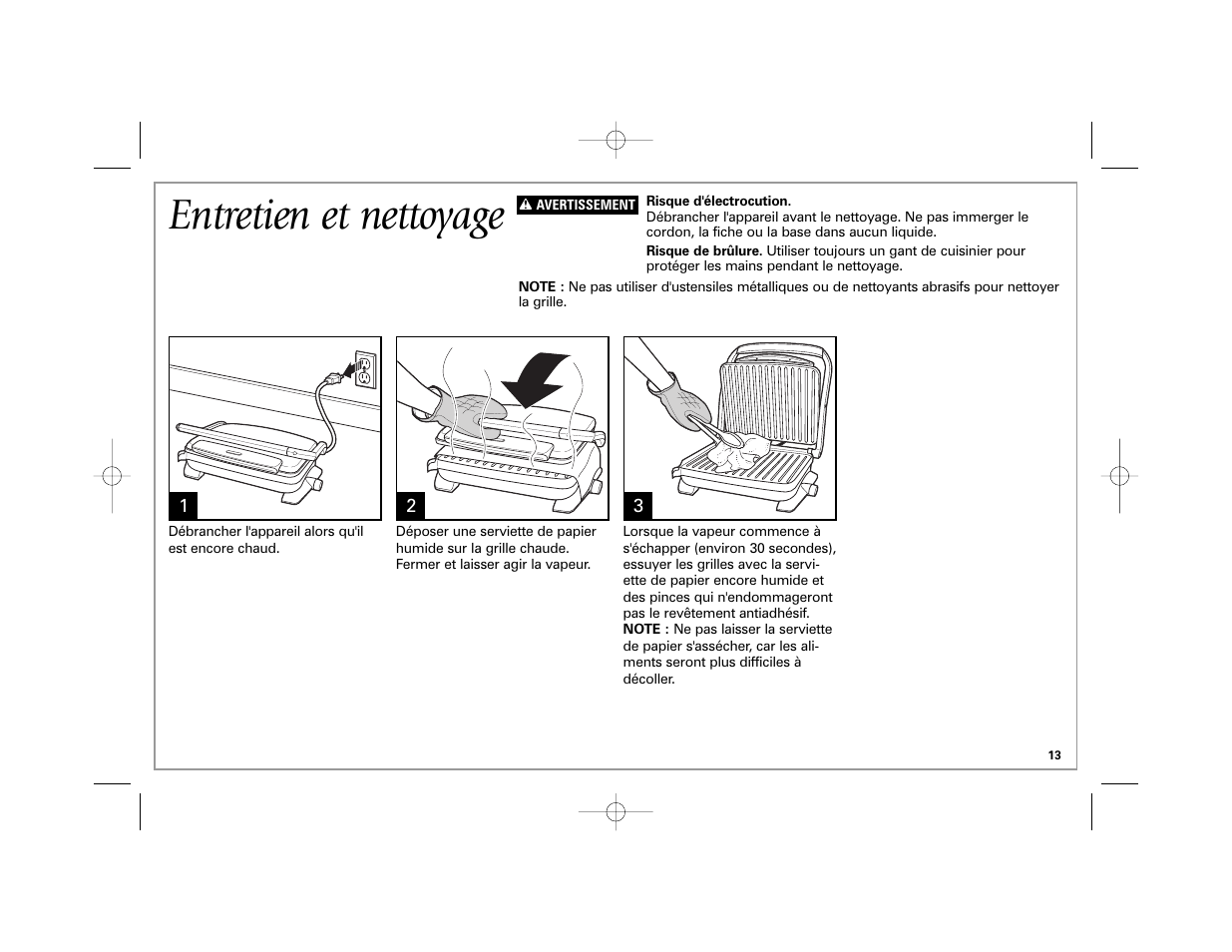 Entretien et nettoyage | Hamilton Beach 840174600 User Manual | Page 13 / 24