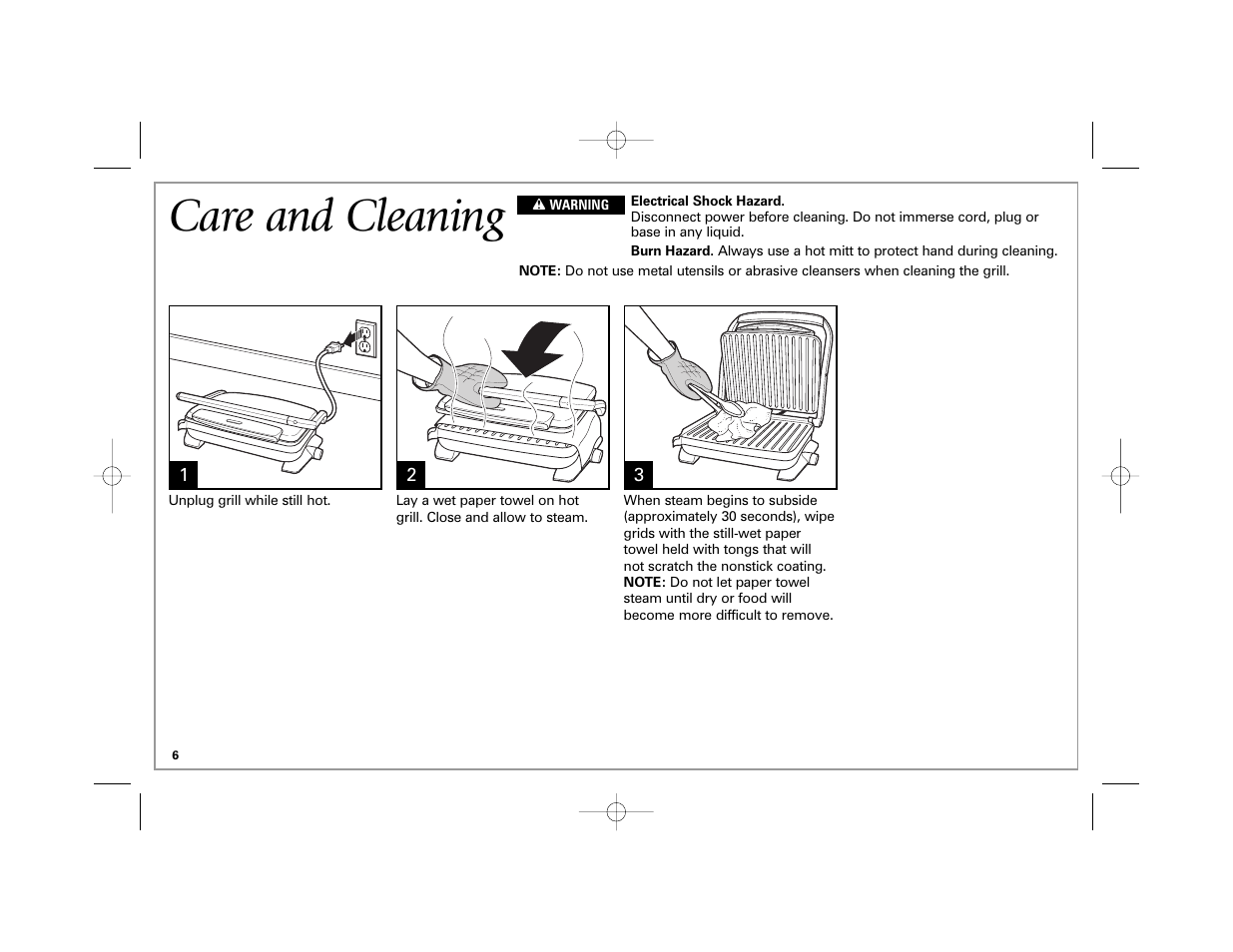 Care and cleaning | Hamilton Beach 840174600 User Manual | Page 6 / 24