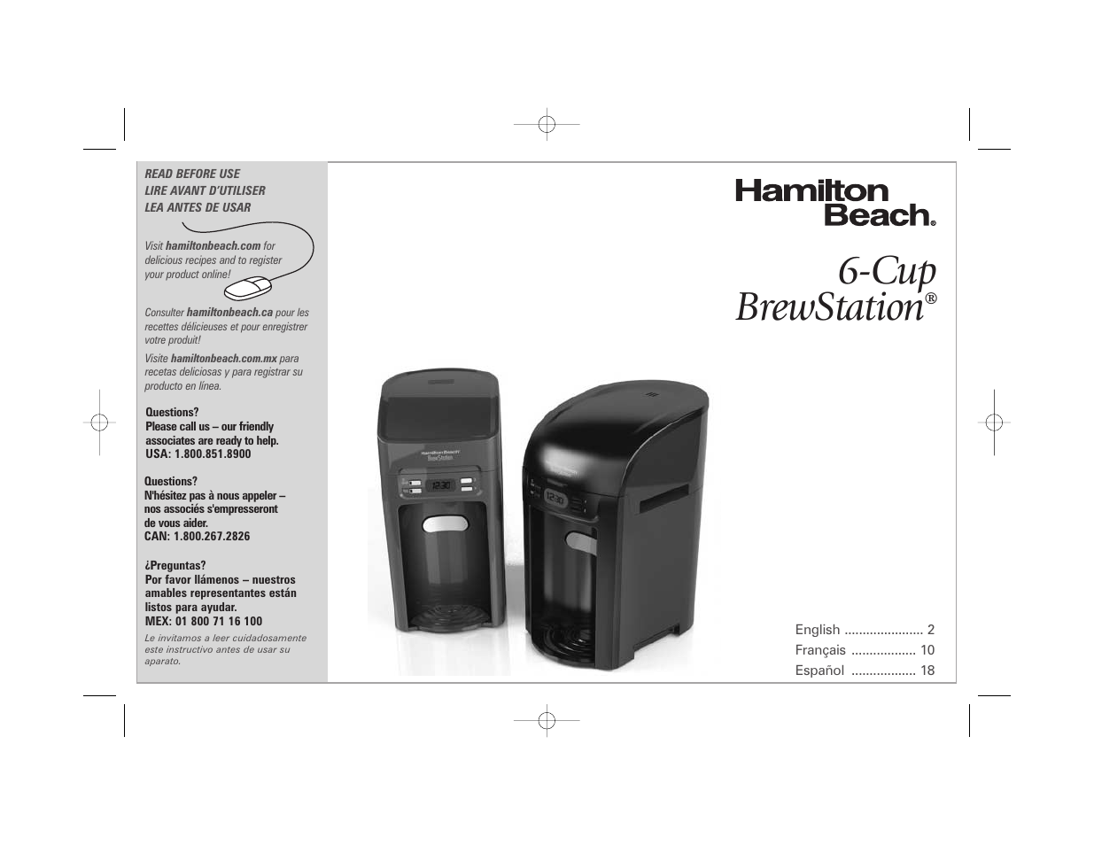 Hamilton Beach 6-Cup BrewStation User Manual | 28 pages