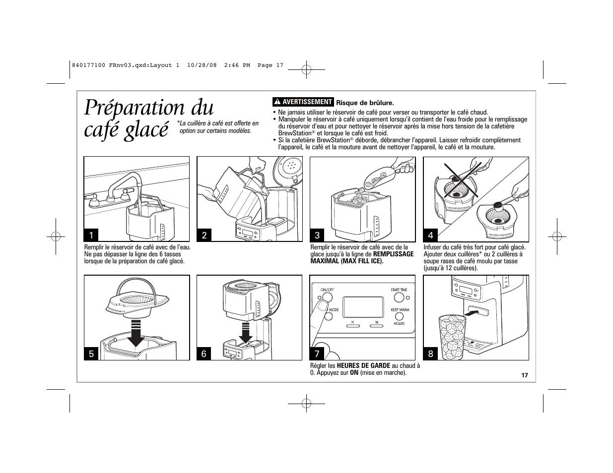 Préparation du café glacé | Hamilton Beach 48464 User Manual | Page 17 / 36