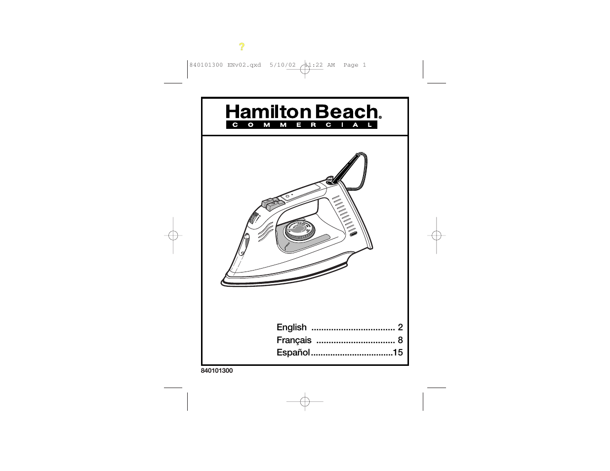 Hamilton Beach 840101300 User Manual | 12 pages