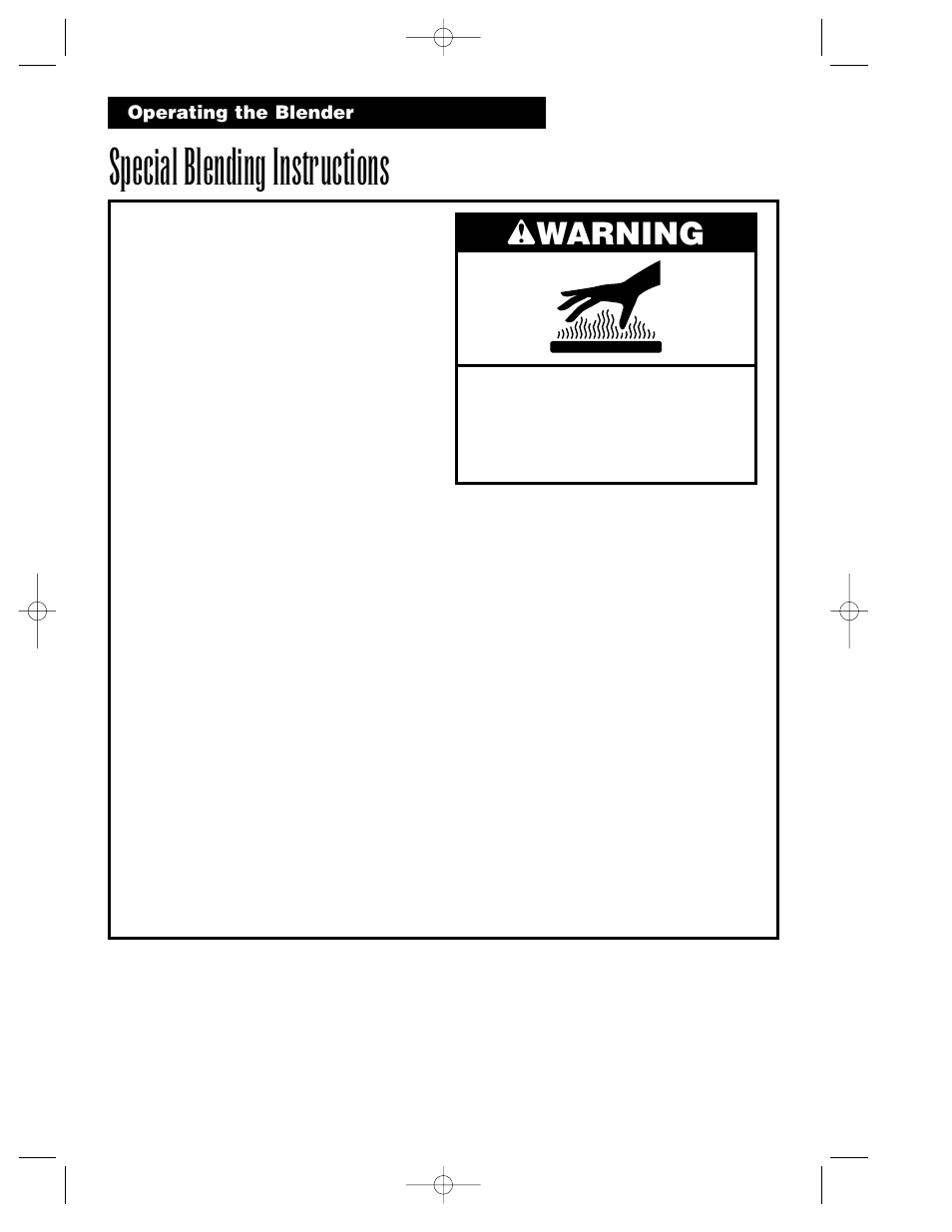 Special blending instructions, Wwarning | Hamilton Beach Summit Series User Manual | Page 12 / 152