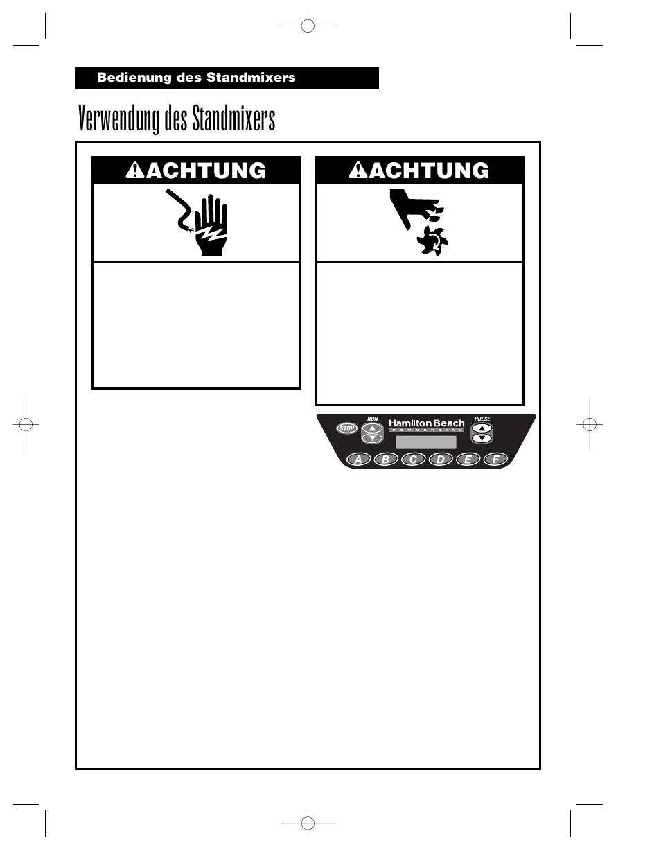 Verwendung des standmixers, Wachtung | Hamilton Beach Summit Series User Manual | Page 84 / 152