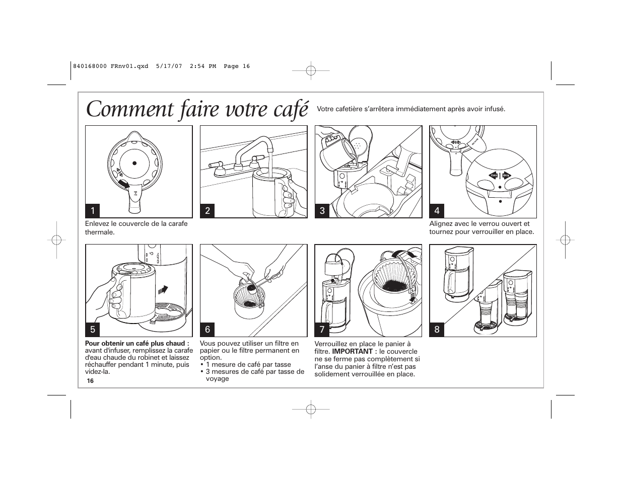 Comment faire votre café | Hamilton Beach 45238C User Manual | Page 16 / 36