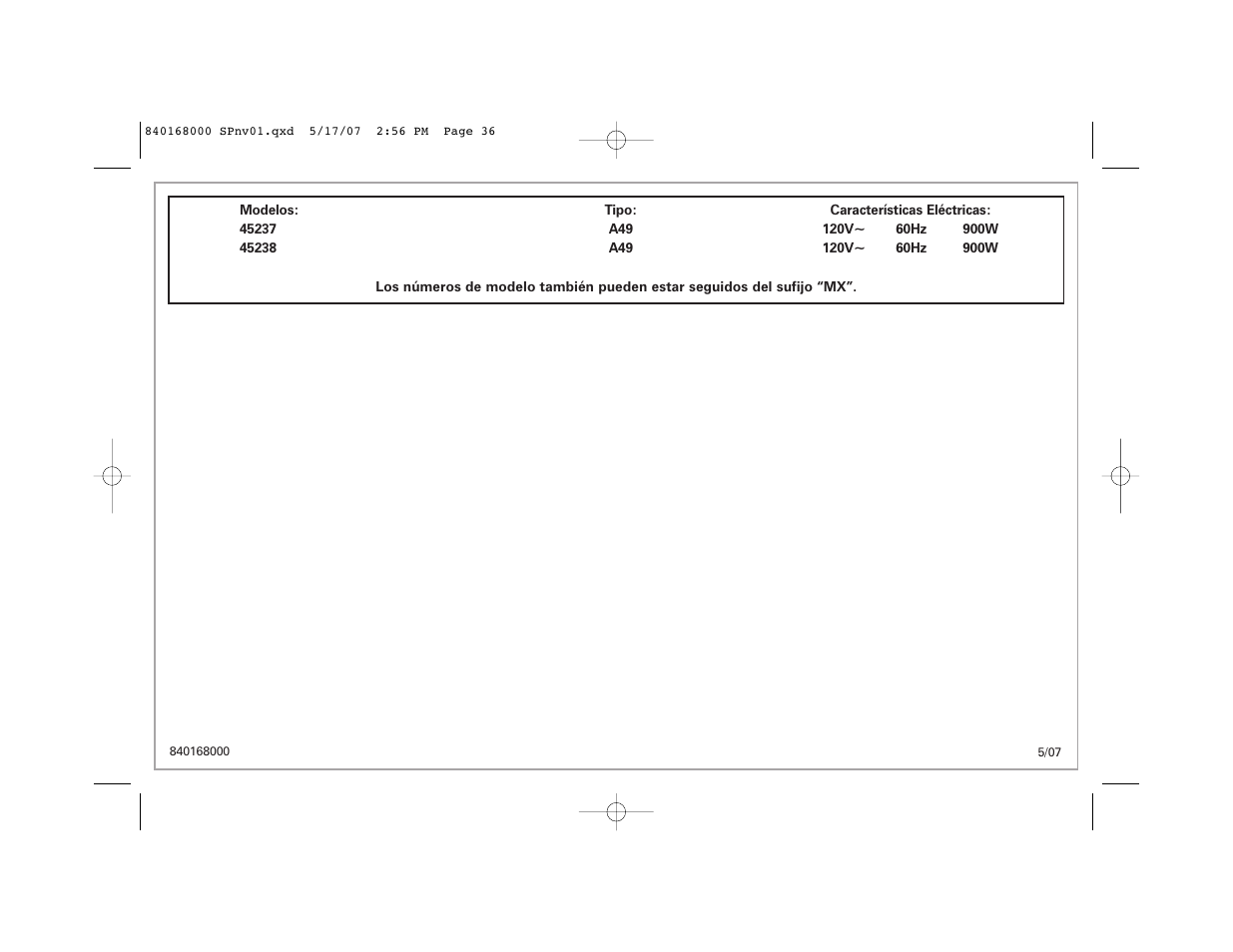 Hamilton Beach 45238C User Manual | Page 36 / 36