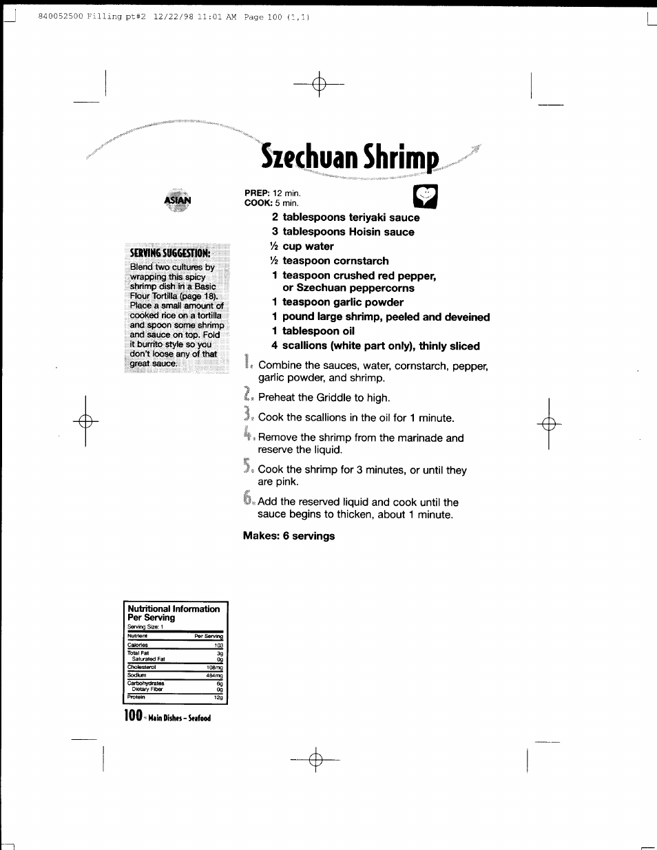 2 tablespoons teriyaki sauce, 3 tablespoons hoisin sauce 'h cup water, 4 scallions (white part only), thinly sliced | Makes: 6 servings, Main diilws - stifood | Hamilton Beach MealMaker Express 80200 User Manual | Page 100 / 123