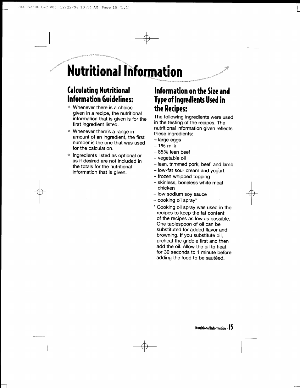 Calculating nutritional information guidelines | Hamilton Beach MealMaker Express 80200 User Manual | Page 15 / 123