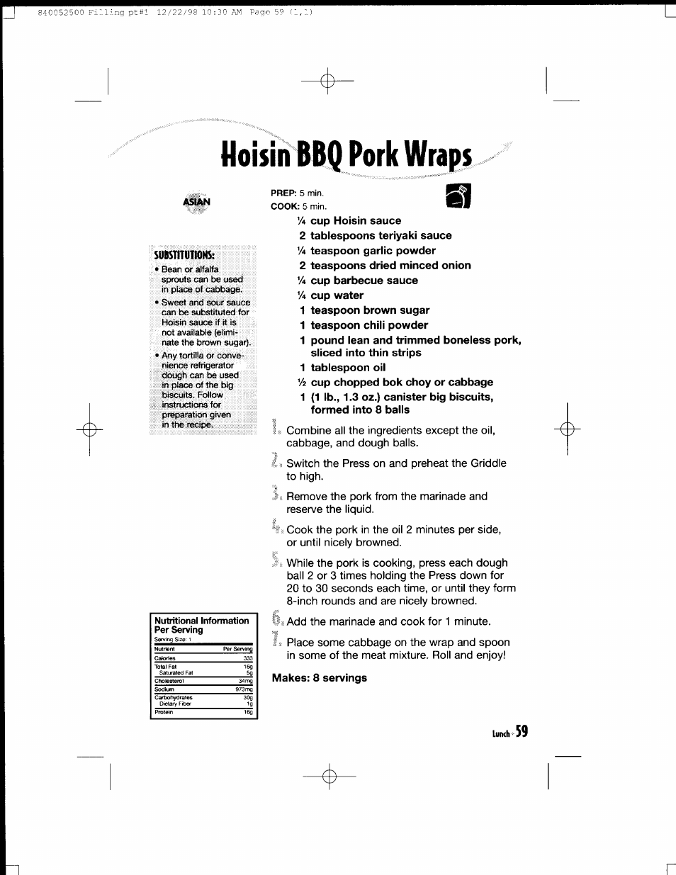 Iliitm, Substitutions | Hamilton Beach MealMaker Express 80200 User Manual | Page 59 / 123