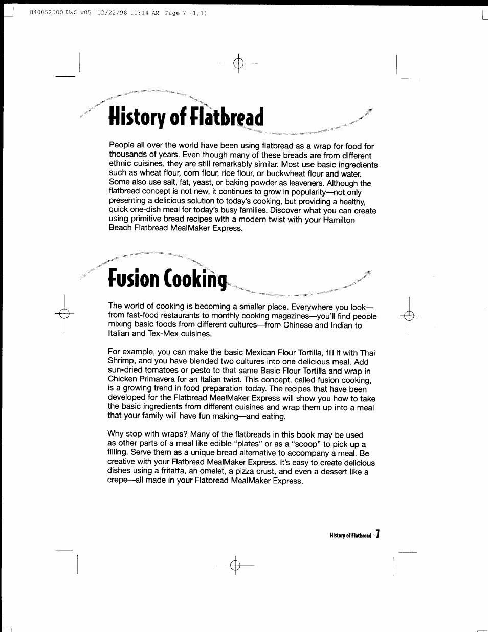 History of flatbread | Hamilton Beach MealMaker Express 80200 User Manual | Page 7 / 123