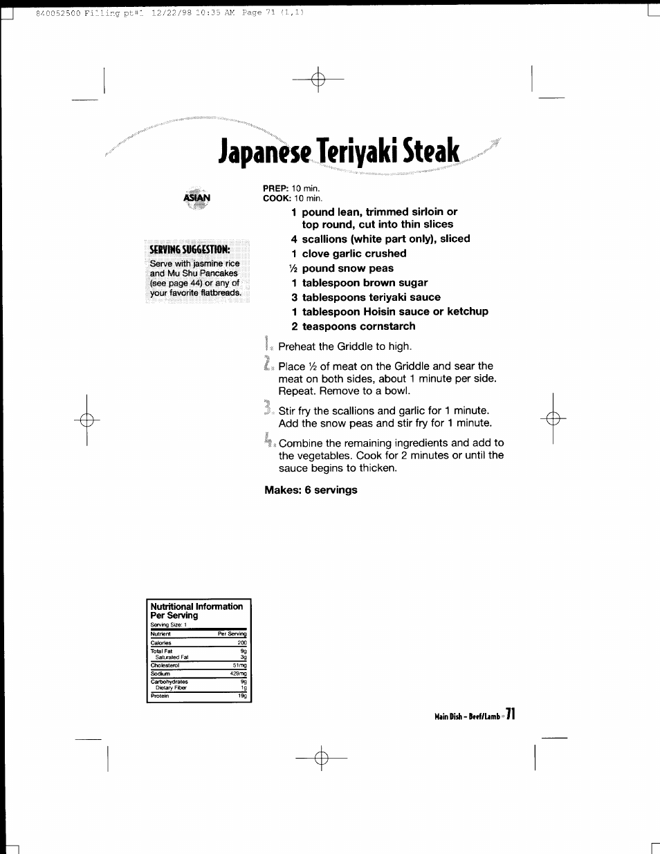 Main dish - drtf/lamb | Hamilton Beach MealMaker Express 80200 User Manual | Page 71 / 123